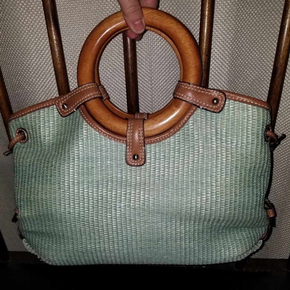 Fossil woven straw handbag